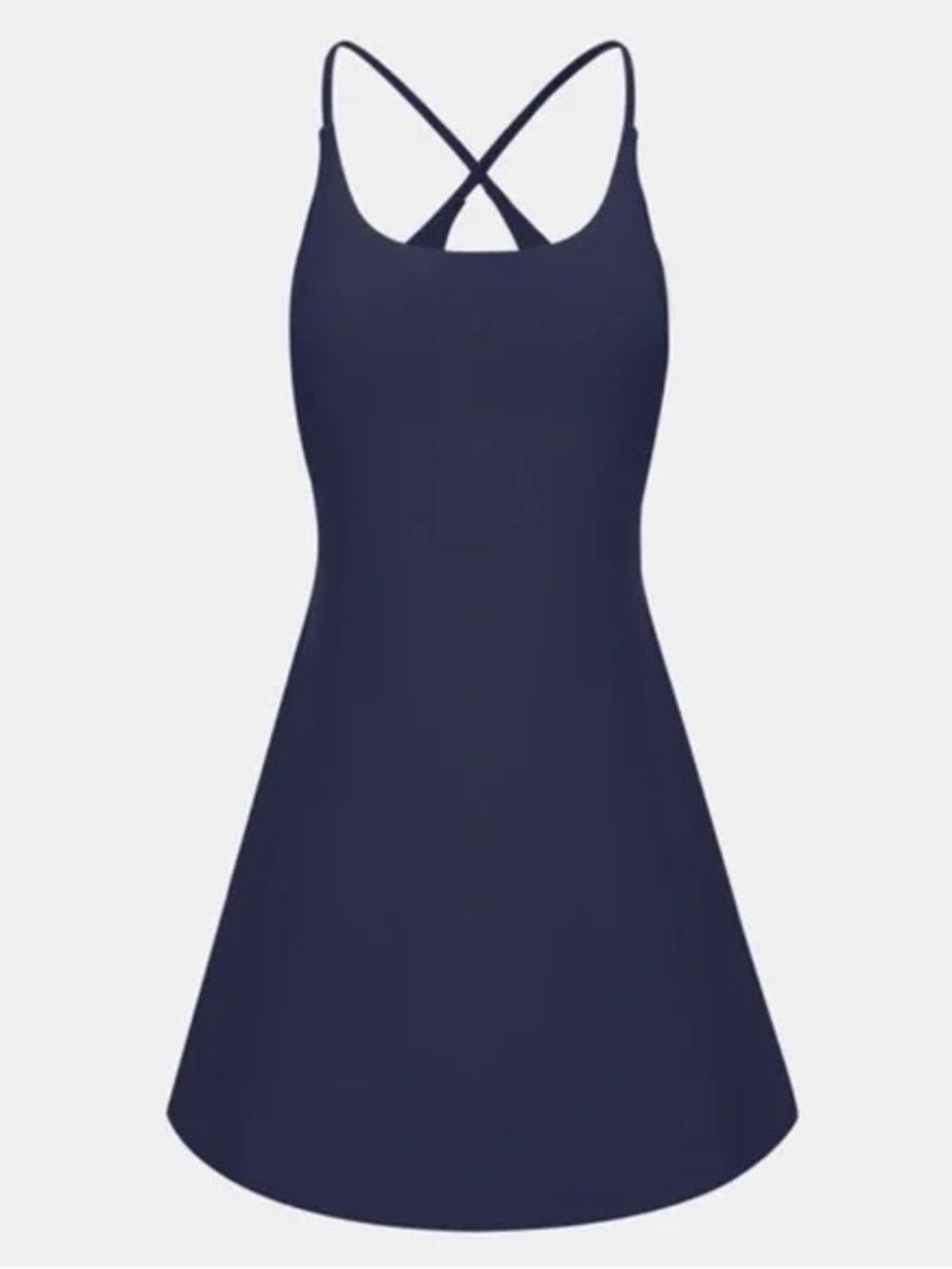 NWT Halara Navy Blue soft & stretchy build in bra shorts activewear Dress medium - Picture 3 of 10